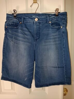 Code Bleu Women's Denim Bermuda Shorts - Blue